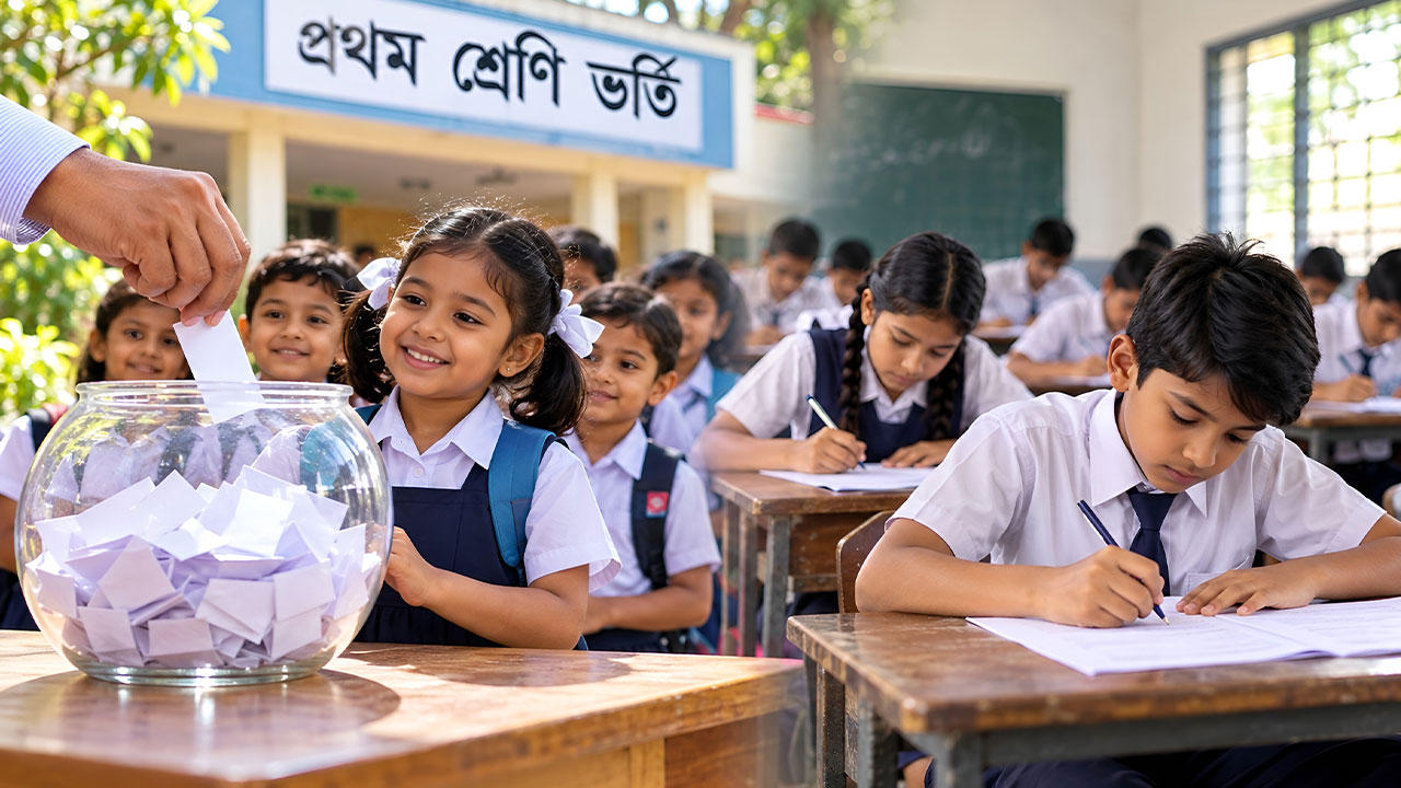 নীতিমালা জারি: প্রথম শ্রেণিতে ভর্তি লটারিতে, দ্বিতীয় থেকে নবম পরীক্ষার মাধ্যমে
